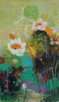 lotus 2 modern flowers Oil Paintings